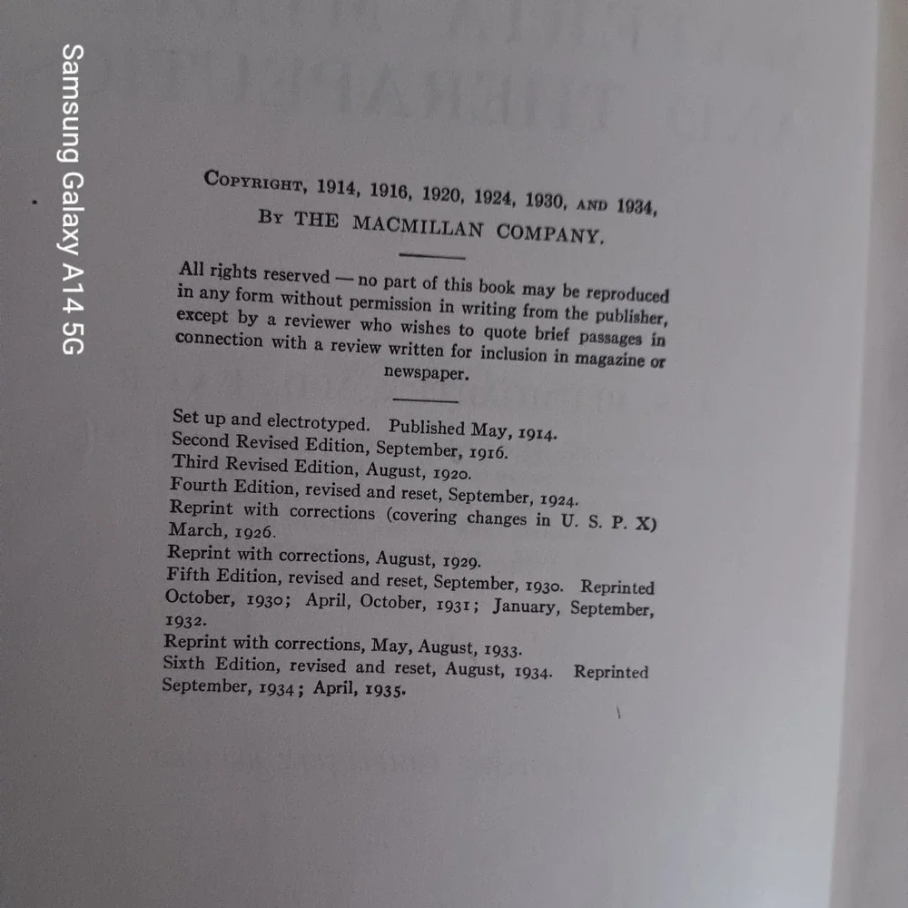 BLUMGARTEN Textbook Materia Medica Therapeutics Hardcover Medical Book 1935